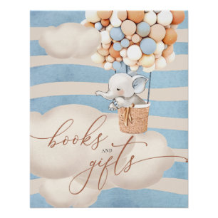Elephant Balloon Baby Books and Gifts Poster