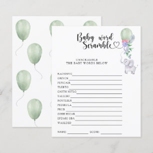 Elephant & Balloon - Baby Word Scramble Game