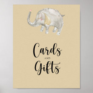 Elephant Balloon cards and gifts baby shower Poster