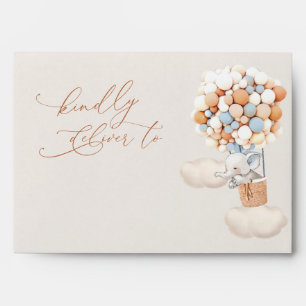 Elephant Balloons Baby Shower Envelope