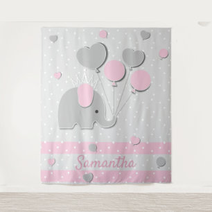 Elephant Balloons Nursery Gift backdrop Tapestry