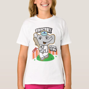 Elephant Baseball Funny Cute T-Shirt
