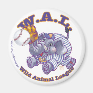 Elephant Baseball Star Magnet