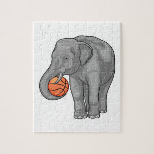 Elephant Basketball player Basketball Jigsaw Puzzle