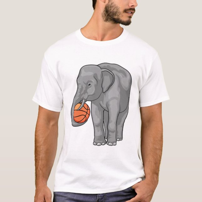 Elephant Basketball player Basketball T-Shirt (Front)