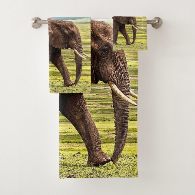 Elephant Bathroom Towel Set (Insitu)