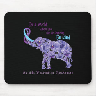 Elephant Be Kind Semicolon Suicide Prevention Awar Mouse Pad