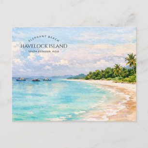 Elephant Beach Watercolor – Andaman Keepsake Gift Holiday Postcard