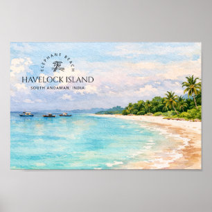 Elephant Beach Watercolor – Andaman Keepsake Gift Poster