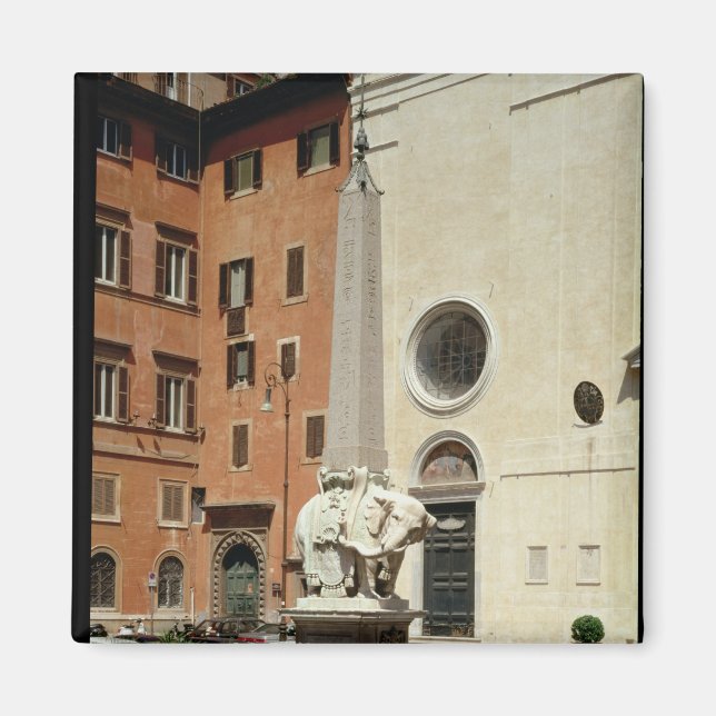 Elephant Bearing an Egyptian Obelisk, 1667 Magnet (Front)