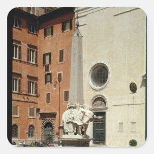 Elephant Bearing an Egyptian Obelisk, 1667 Square Sticker