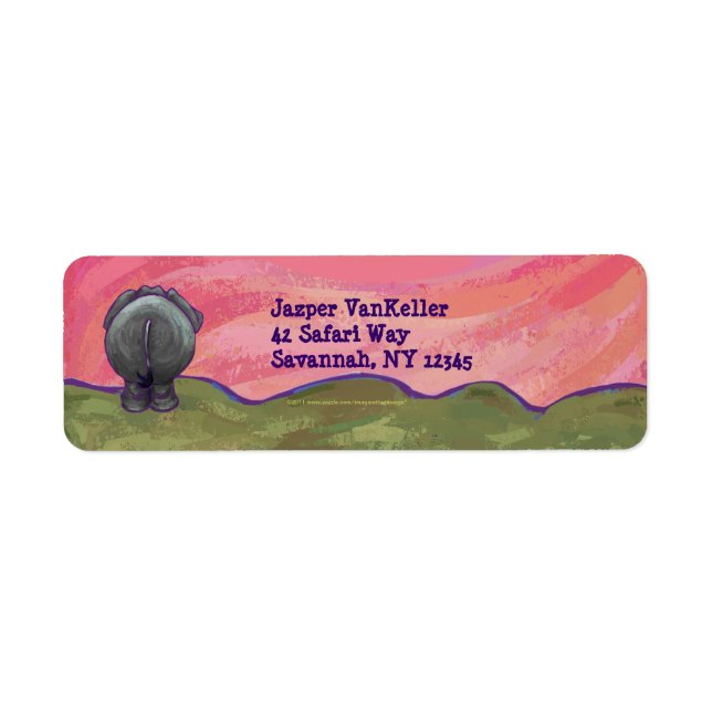 Elephant Behind Personalized Address Labels (Front)