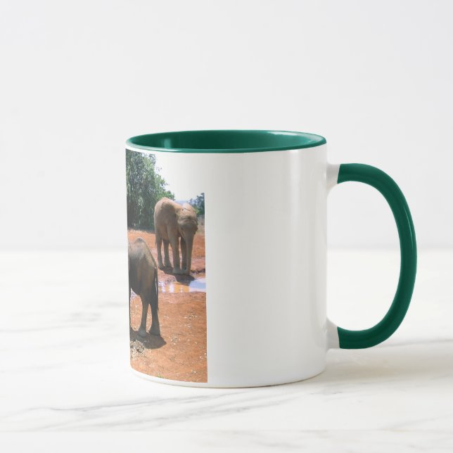 ELEPHANT BEING FED IN KENYA MUG (Right)