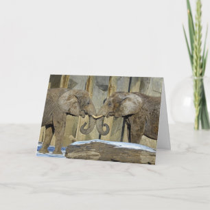 Elephant Best Friends Holiday Card