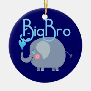 Elephant Big Bro Ceramic Ornament