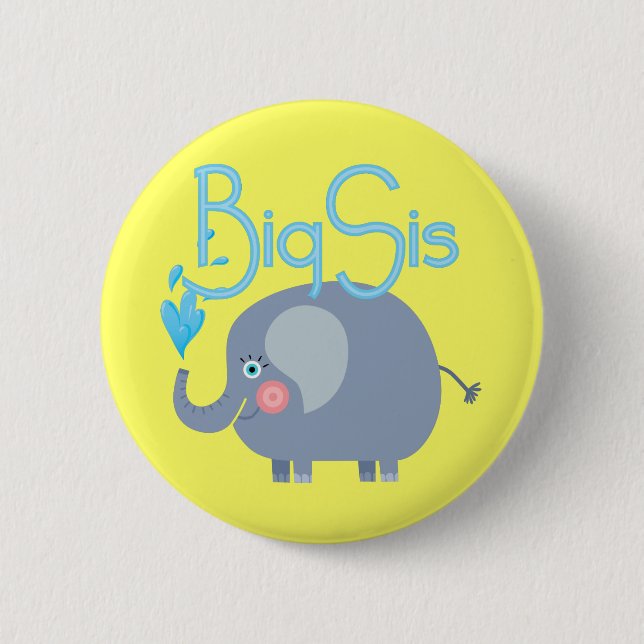 Elephant Big Sis 2 Inch Round Button (Front)