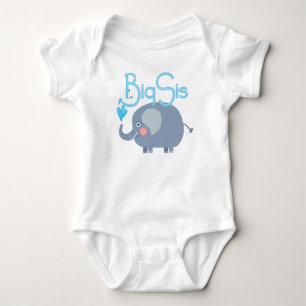 Elephant Big Sis Baby Bodysuit