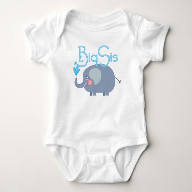 Elephant Big Sis Baby Bodysuit (Front)