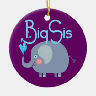 Elephant Big Sis Ceramic Ornament
