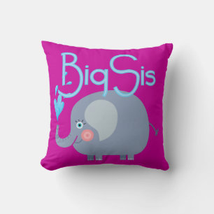 Elephant Big Sis Throw Pillow