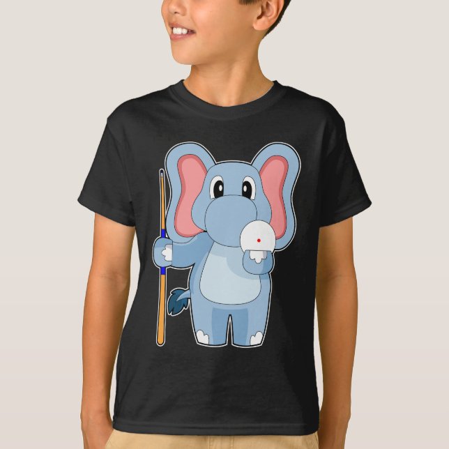 Elephant Billiard Queue T-Shirt (Front)