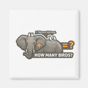 Elephant & Birds Addition Magnet