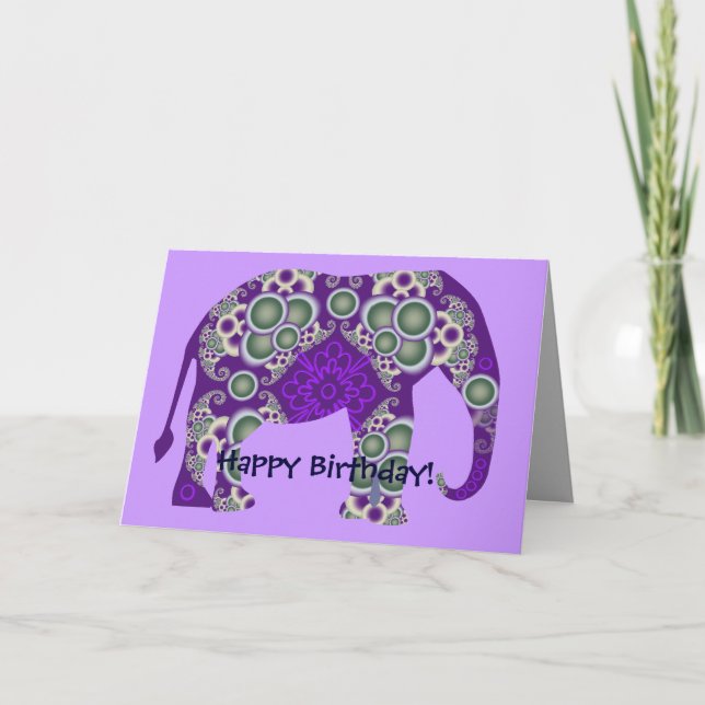 Elephant birthday card (Front)