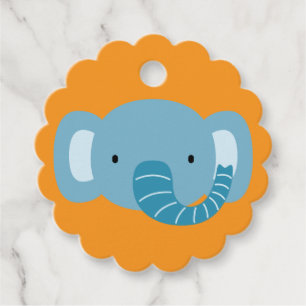 Elephant Birthday Kids Art Favour Tags