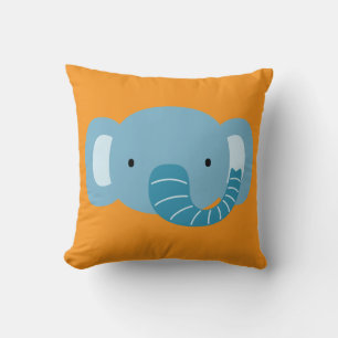 Elephant Birthday Kids Art Throw Pillow