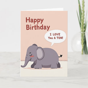 Elephant Birthday Wish Card