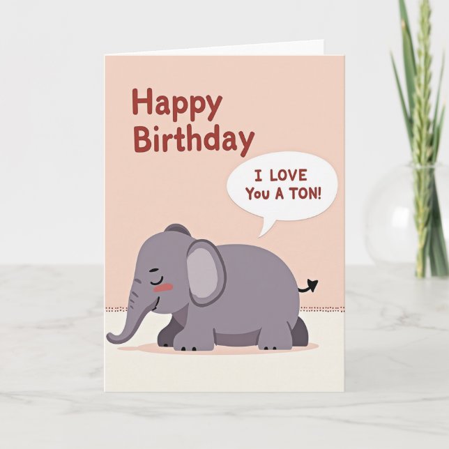 Elephant Birthday Wish Card (Front)
