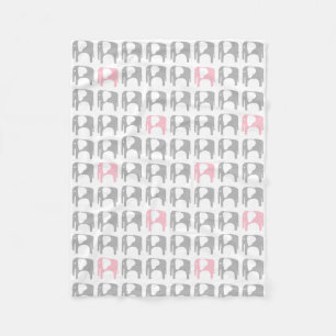Elephant Blanket - Grey and Pink