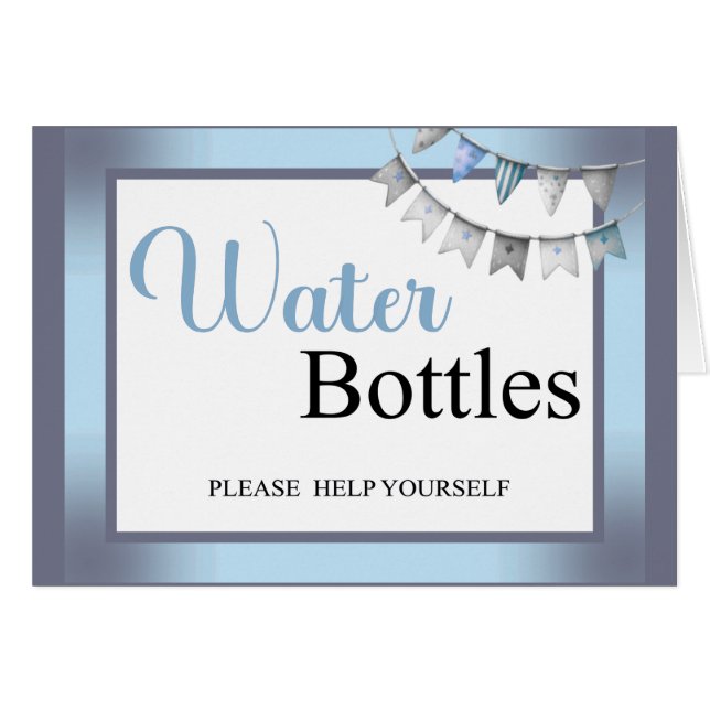 Eléphant bleu Cutie - Petites Bouteilles d'eau d'a (Devant Horizontal)