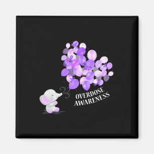Elephant Blowing Up Balloons Overdose Awareness  Magnet