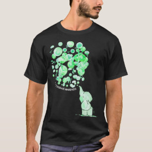 Elephant Blowing Up Green Balloons Kidney Disease  T-Shirt
