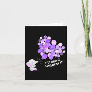 Elephant Blowing Up Lloons Overdose Awareness Card