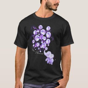 Elephant Blowing Up Purple Balloons Overdose Aware T-Shirt