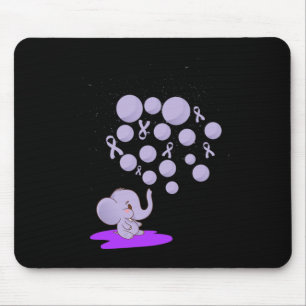 Elephant Blowing Up Purple Lloons Overdose Awarene Mouse Pad