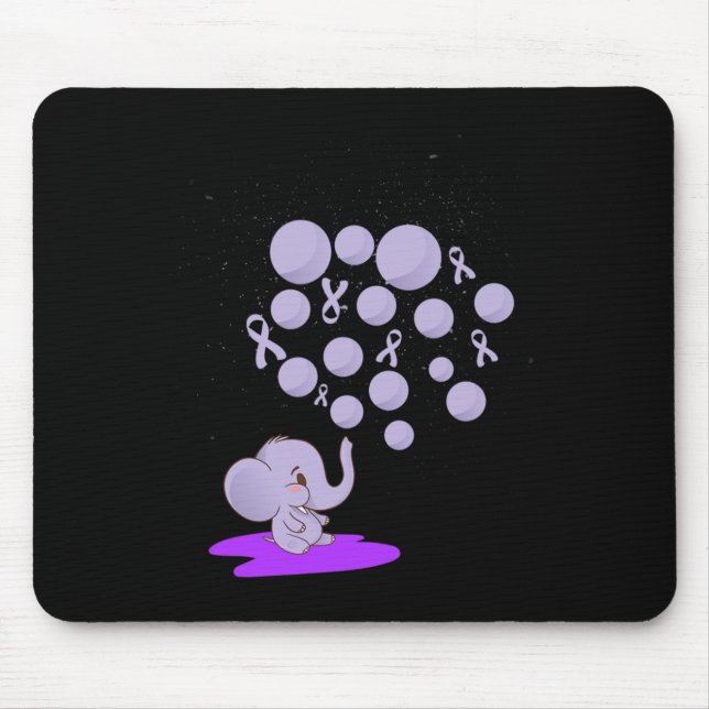 Elephant Blowing Up Purple Lloons Overdose Awarene Mouse Pad (Front)