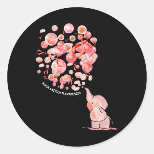 Elephant Blows Up Burgundy Bylloons Brain Aneurysm Classic Round Sticker