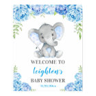 Elephant Blue Boy Baby Shower Sprinkle Welcome