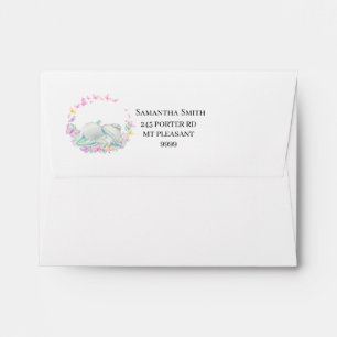 Elephant Blue Butterflies Baby Shower Envelope