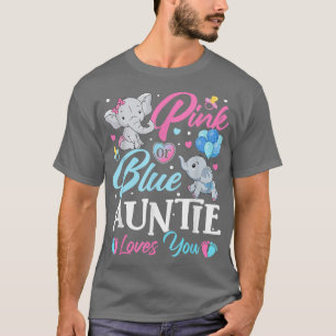 Elephant Blue Pink Auntie Loves You Pregnancy Reve T-Shirt