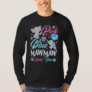 Elephant Blue Pink Mawmaw Loves You Pregnancy Reve T-Shirt