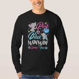 Elephant Blue Pink Mawmaw Loves You Pregnancy Reve T-Shirt