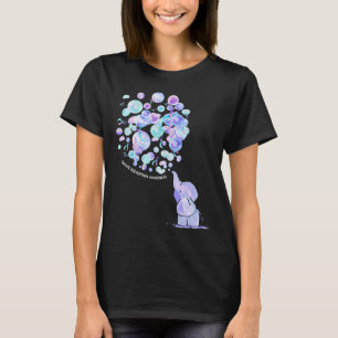 Elephant Blue Purple Lloons Suicide Prevention Awa T-Shirt