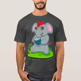 Elephant Book Glasses  T-Shirt