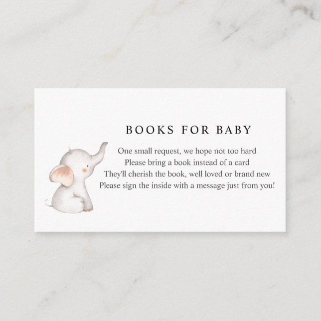 Elephant Books for Baby insert card (Front)