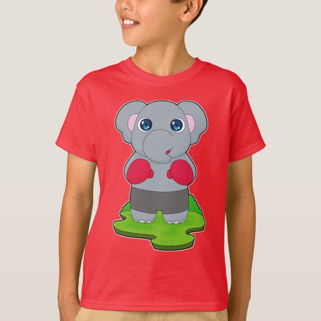 Elephant Boxer Boxing gloves Boxing T-Shirt (Front)