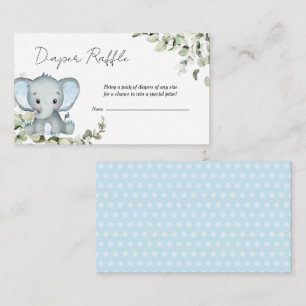 Elephant Boy Baby Shower Diaper Raffle Enclosure Card